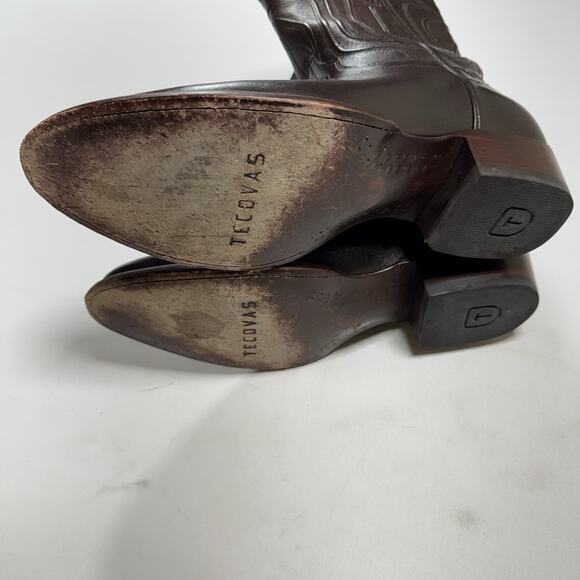 Tecovas The Cartwright Men’s Cowboy Boot Dark Brown Leather Size 12D Western EUC